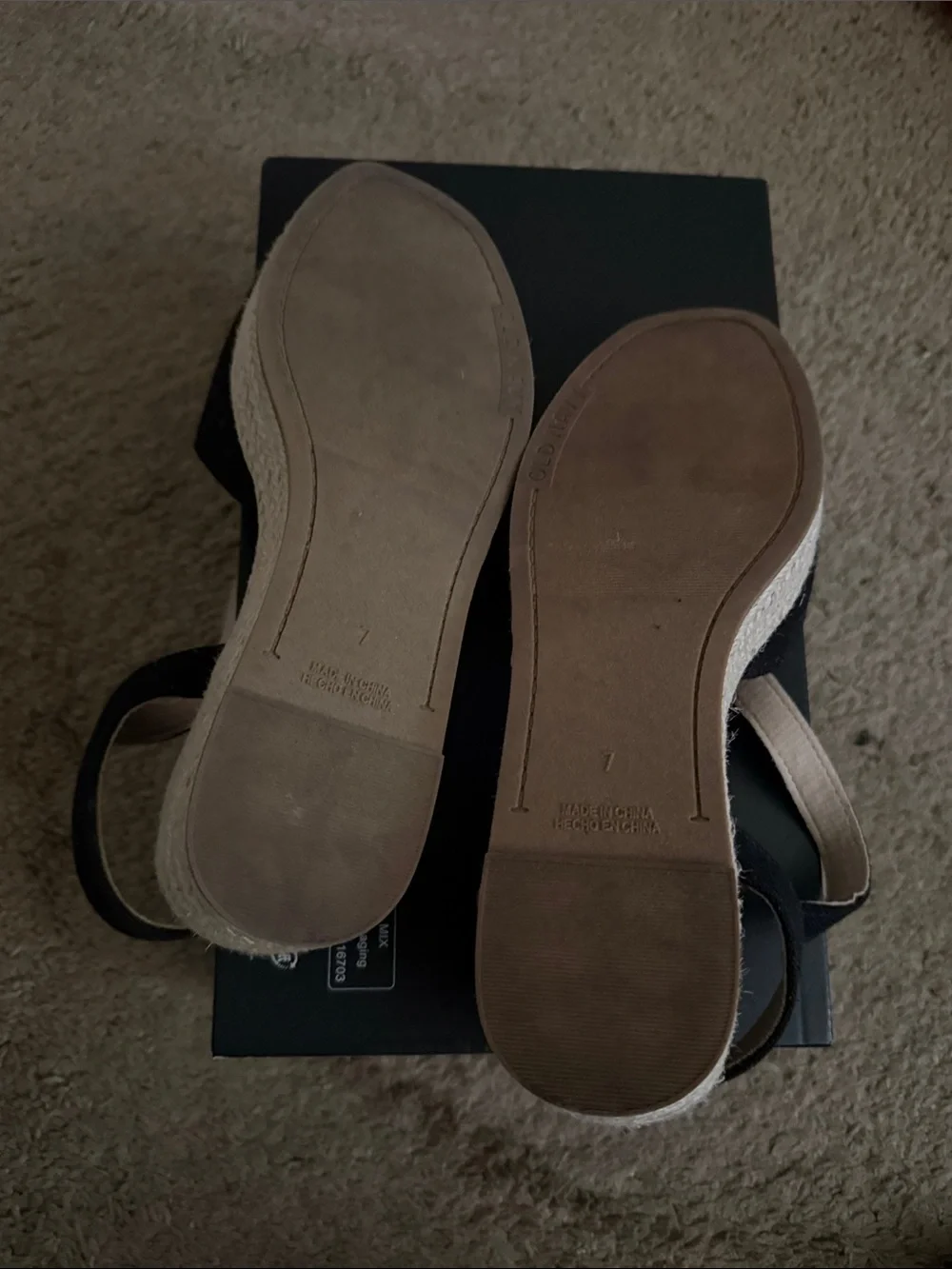 Old Navy Black Espadrille Wedge Sandals with Ankle Buckle - Picture 3 of 4